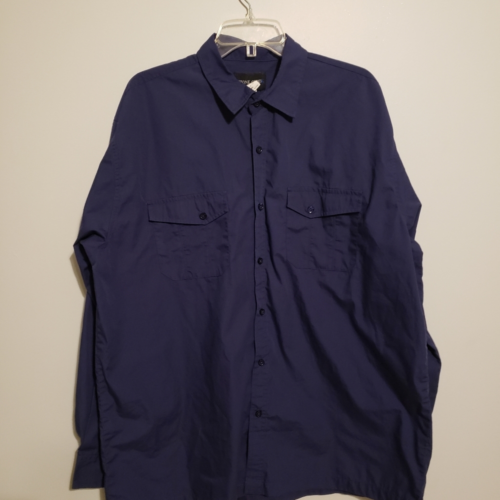 2/$10 Mens dress shirt dark blue